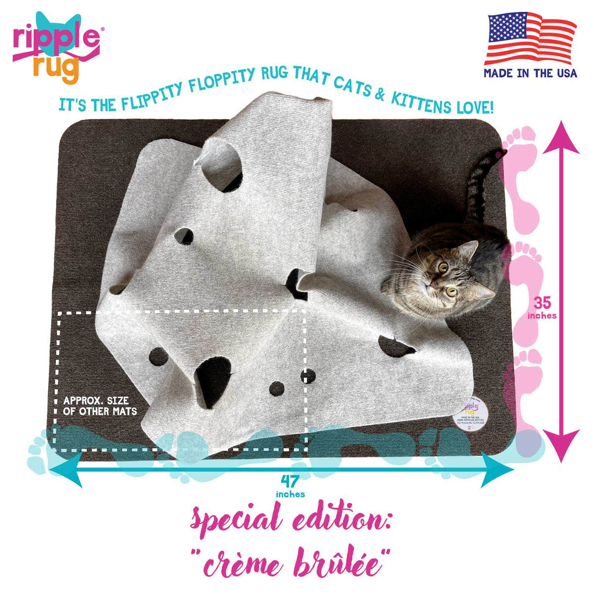 The Ripple Rug Cat Activity Mat Made In the USA THE RIPPLE RUG
