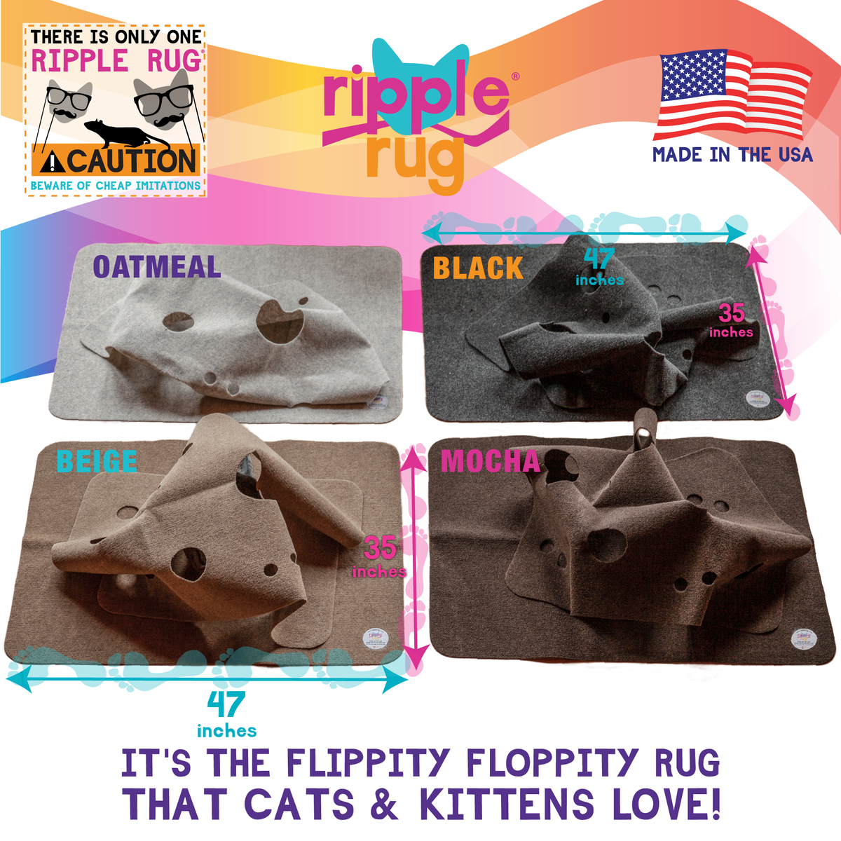 The Ripple Rug - Cat Activity Mat - Made In the USA – THE RIPPLE RUG